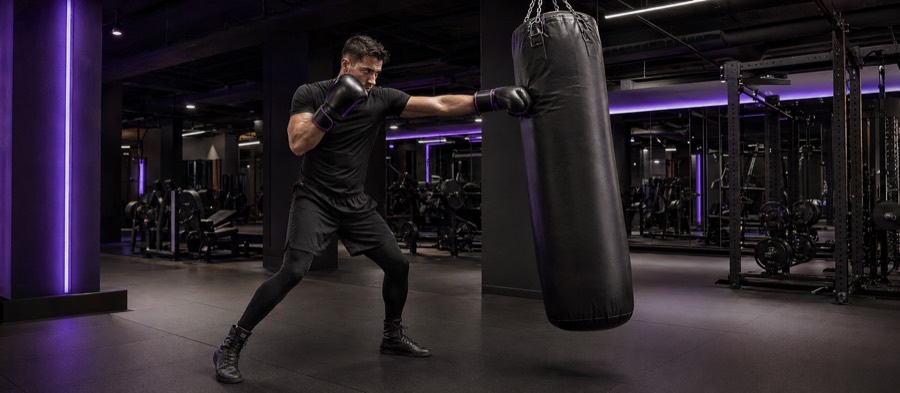 Boxing class at Top Gym Dubai with professional coaches